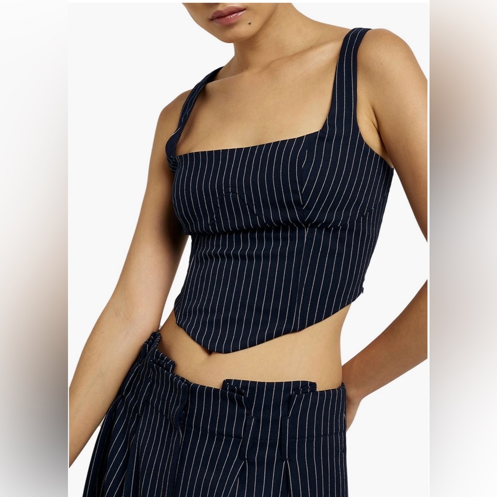River Island Pinstripe Corset Crop Top Size 8